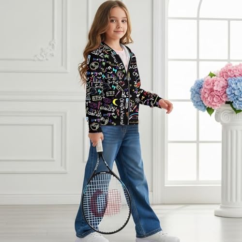 Zip Up Hoodies Long Sleeve Hooded Sweatshirts with Pockets for Unisex Kids Fall Winter Coat 6-16 Years,S-XL Size4