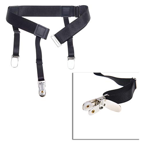 Image of Kare & Kind Adjustable Shirt Stays - Elastic Garter Uniform Holder with Non-Slip Metal Clamps - For Men and Women - Shirts, Police, Military Uniform - Comfortable for Daily Use