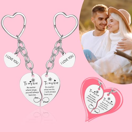 Image of 2Pcs Mother Daughter Heart Matching Keyring Keychain Set Gifts For Mom Christmas Mothers Day Gifts from Daughter
