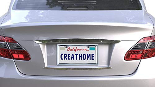 Creathome 3D Chrome License Plate Frames, Pure Zinc Alloy Metal (Triangle Patterned) #TOP4