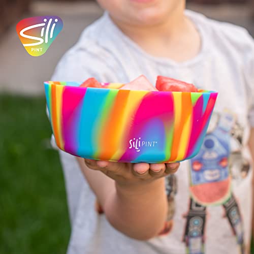 Silipint Squeeze-A-Bowl Silicone Bowl Set, Flexible And Unbreakable Bowls, Microwave-, Dishwasher-, And Freezer-Safe Bowls For Indoor And Outdoor Use, Headwaters & Deep Pool, Set Of 2 #TOP1