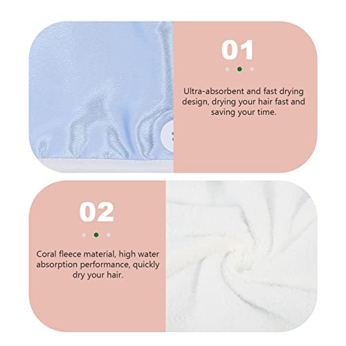 Balacoo Touca De Cabelo Seca De Veludo Cristal 3 Peças Toalha De Cabelo De Lã Coral Toalha De Secage