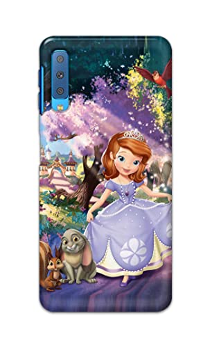Image of PRINTFIDAA Cartoon Little Girl with Crown and Pet Animals Printed Designer Hard Case for Samsung Galaxy A7 (2018), SM-A750F /DS, SM-A750G, SM-A750FN /DS Back Cover -(e) RPM1008