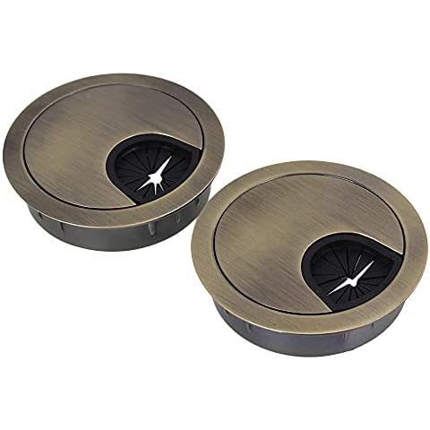 SHANOER Metal Cable Grommet Antique Bronze for Management of Office & Computer Desk Wires (50MM) Cover