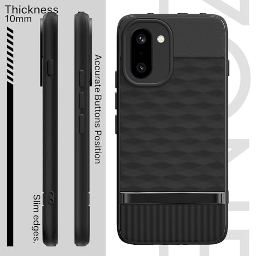 Image of Pikkme Back Cover for OnePlus 15R 5G Soft Grip 3D Hexa Cube Texture Silicone Bumper Case (Black)