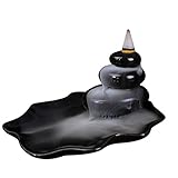 MagiDeal Ceramic Glaze Incense Smoke Cone Burner Backflow Censer Tower Holder #4