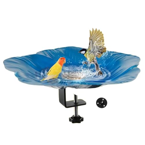 ウォーターバードバス 鳥の浴槽 取り外し可能 クランプ式 屋外用 鉄製 装飾付き 庭 バルコニー パティオ ?用