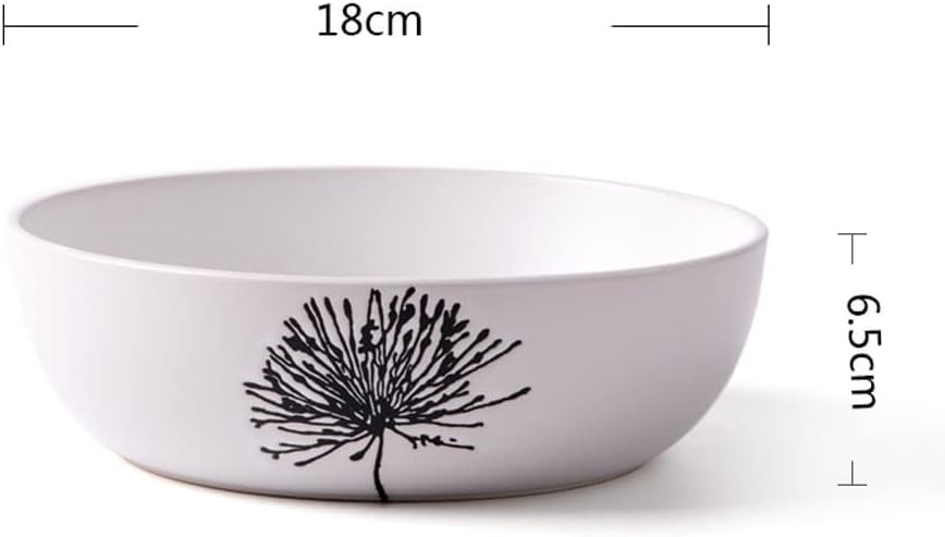 Household Ceramic Vegetable Bowl Medium Soup Bowl Creative Vegetable Salad Bowl Instant Noodle Bowl 7 Inch (Pack of 2 or 4) (Color : A, Size : 4pcs) (D 2pcs) image 3