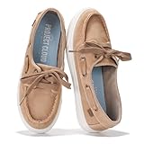 Project Cloud Sneakers for Women - Memory Foam Spring Shoes for Women Footwear - Slip-On Boat Shoes - Non Slip Fashion Sneakers - Lightweight Loafers (Seasalt, TAN, 10)
