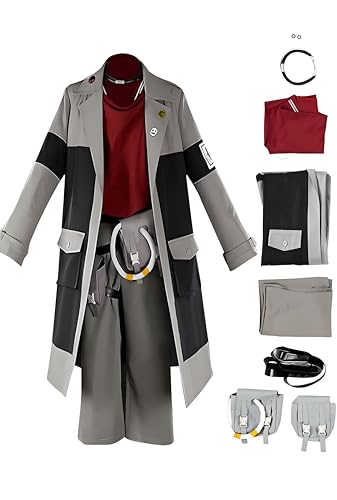 Enjin Cosplay Gachiakuta Costume Adults Enjin Full Uniform with Earrings Neck Waist Bag Set Halloween Mens Outfits
