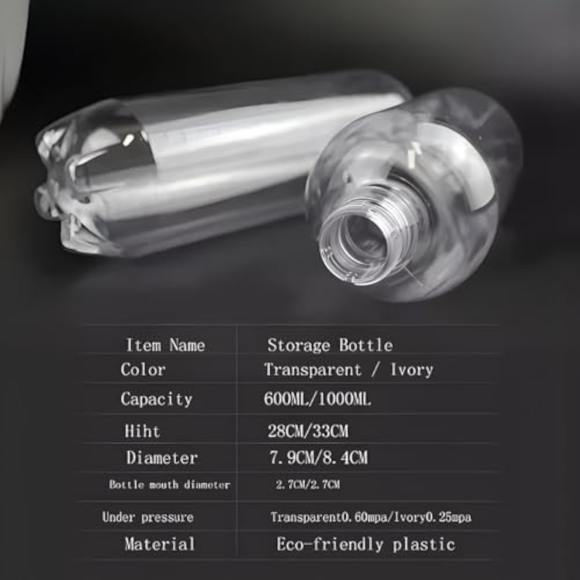 Dental Chair Unit Water Bottle 600 ml Transparent