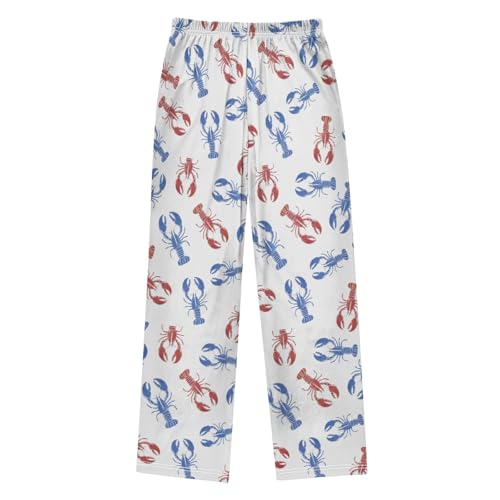 Crawfish Pattern Cute Pajama Pants, Soft Sleepwear Lounge Pants Pajama Pj Bottoms for 6-14 Years2