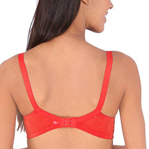 Image of Bralux C Cup Bra for Women Plus Size Lace Bra Non-Padded Wirefree Full Coverage Bridal Bra