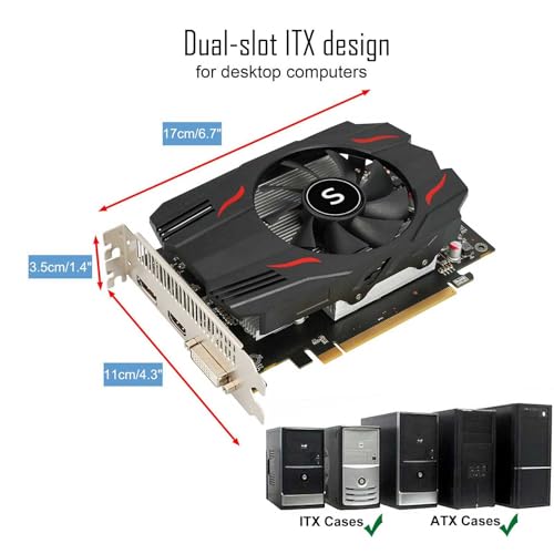 Image of Radeon RX 550 pci e x8 Graphics Card, 4GB, GDDR5, 128-Bit, DP /DVI-D /HDMI, Video Card for PC Gaming, 4k@60Hz Output, Computer GPU (Large Size)