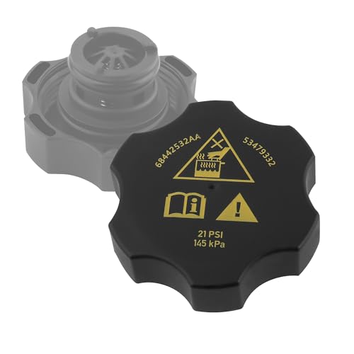 Car Radiator Cap Replacement OEM#68442532aa 53479332 Coolant Reservoir Cap Compatible with Chrysler Dodge Jeep Ram Standard Car Accessories Radiator Cover Easy to Mounting