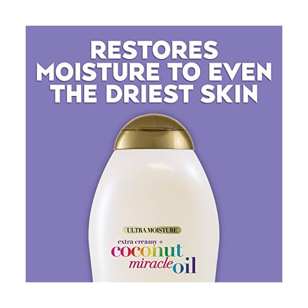 OGX-Extra-Creamy-Coconut-Miracle-Oil-Ultra-Moisture-Body-Lotion-with-Vanilla-Bean-Fast-Absorbing-Body-Lotion-for-All-Skin-Types-Paraben-Free-and-Sulfated-Surfactants-Free-195-fl-oz OGX Extra Creamy + Coconut Miracle Oil Ultra Moisture Body Lotion with Vanilla Bean, Fast-Absorbing Lotion for All Skin Types, Paraben-Free and Sulfated-Surfactants Free, 19.5 fl oz