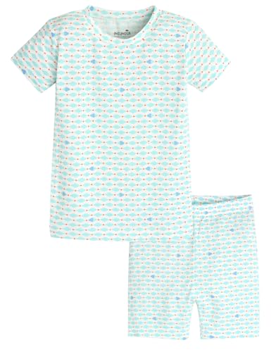 moimoln Soft Viscose Baby Toddler Pajamas lightweight Short Sleeve Snug fit Pjs Set Mars Grid 4T