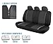 BDK Advanced Performance Black & Gray Charcoal Car Seat Covers & Heavy Duty Rubber Floor Mats Combo (w/Motor Trend 2-Tone Mats)