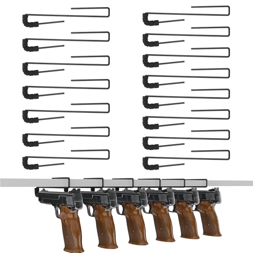 LOIUO 15 PCS Gun Rack Pistol Hangers for Gun Safe Shelf Gun Holder Cabinet Accessory, Handgun Hanger Pistol Organizer for Display and Storage