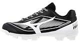 Mizuno Womens Cushionrevo Finch TPU Spike Softball Cleat, Black-White, US Womens 8.5