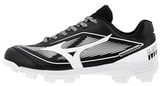 Mizuno Women's Cushionrevo Finch TPU Spike Softball Cleat, Black/White, 9