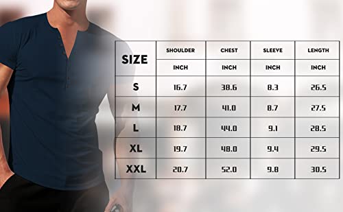 Logeeyar Mens Knit Stretch Henley Shirt Workout Slim Fit Short Sleeve Tees Athletic Muscle Casual T-Shirt Black #TOP5