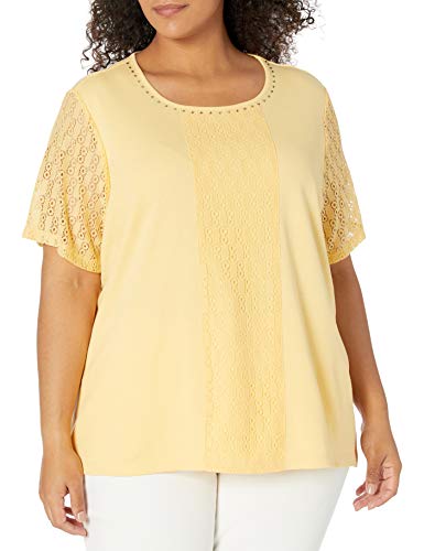 Alfred Dunner Womens Center LACE Yellow