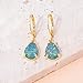 CiNily Teardrop Leverback Dangle Earrings for Women Hypoallergenic Blue Purple Opal Pendant Drop Earrings 14K Gold Hanging Lever Earrings Fashion Jewelry for Sensitive Ears