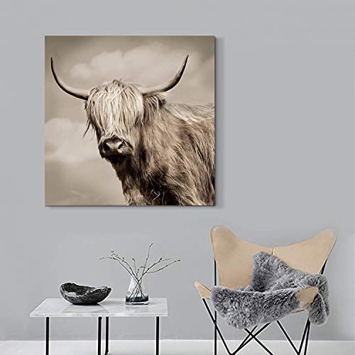 Artistic Path Bull Wall Art Yak Artwork: Wildlife Picture Print On Wrapped Canvas Painting For Living Room thumb #2
