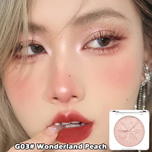 Erinde Pearl Shimmer Glitter Highlighter Highlight Makeup Contour Powder, Silver Highlighter Face Illuminator Highlighter, Highlighter Makeup Iluminadores Illuminator For Face Body Cheek #TOP2