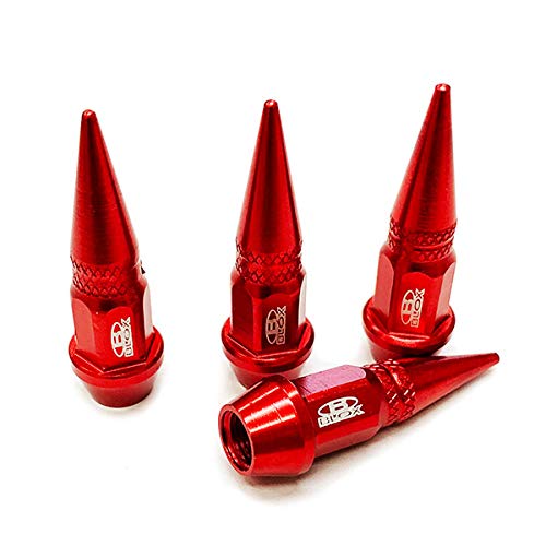 タイヤ エア バルブ キャップ アルミ エアーバルブキャップ アルミ 製 自動車 オートバイ バイク 原付 Mサイズ 同色4個セット (レッド)