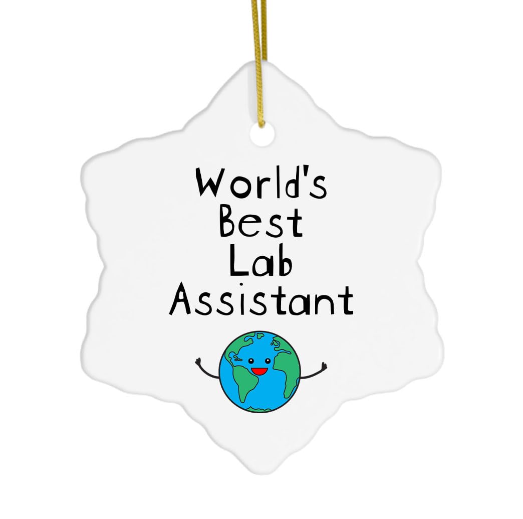 World's Best Lab Assistant Snowflake Ornament for Christmas Tree, Gifts for Technician Laboratory Medical Tech Research Phlebotomist, Xmas Thank You Birthday New Year Party Decor