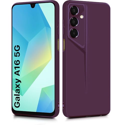 Image of WOW IMAGINE Slim Back Cover for Samsung Galaxy A16 5G | Blade Series Ultra Thin Case with Lightweight Design | Camera Protection | Soft Matte Silicone Flexible Mobile Case - Purple