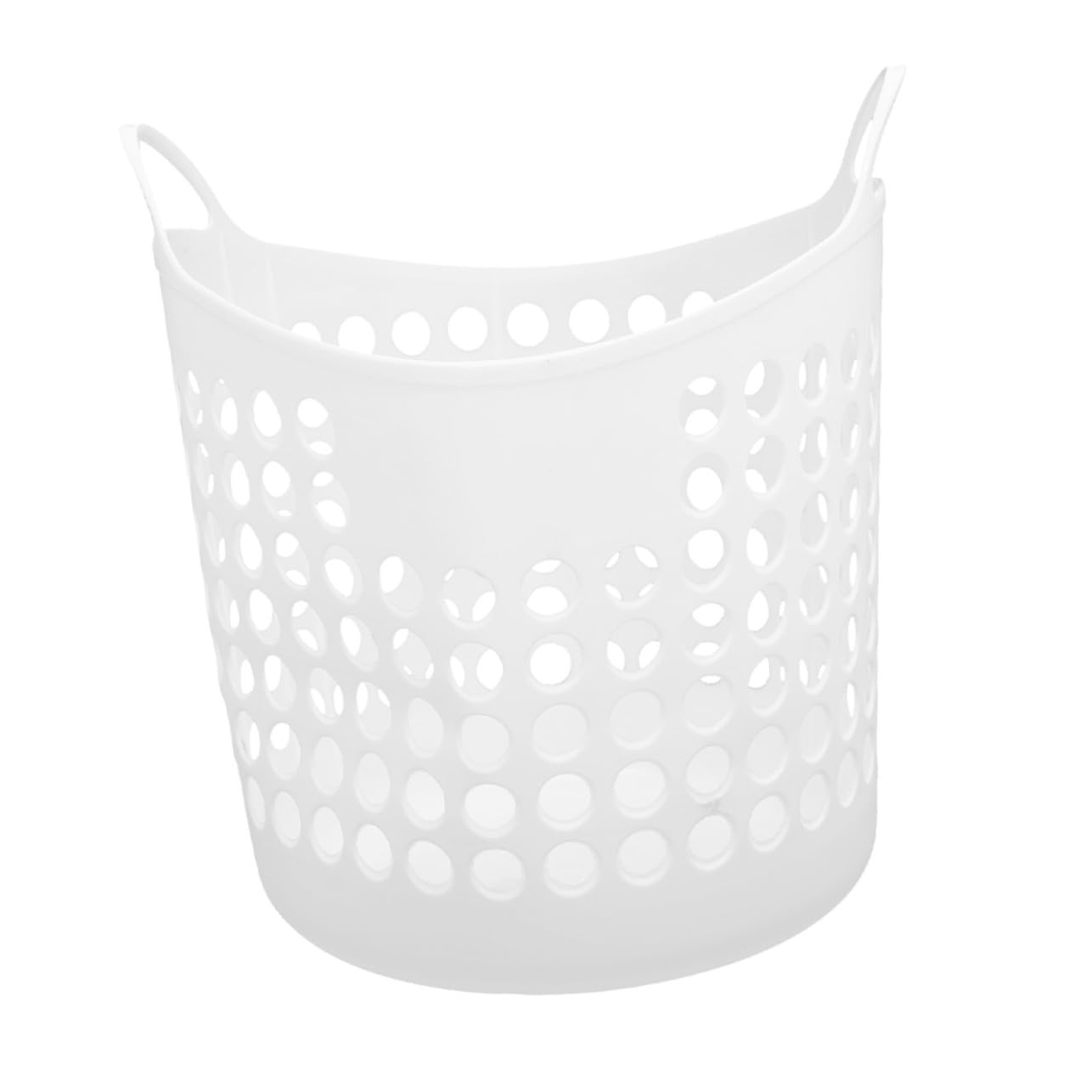 Cesto Bucato Sporco in PE Bianco 40l, Leggero, Traforato