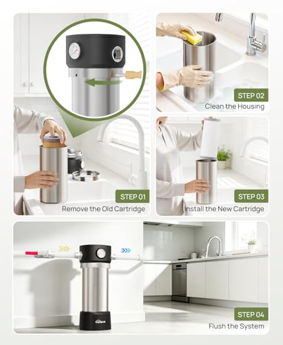 Whole House Water Filter Stainless Steel Housing with Pressure Gauge - image 9