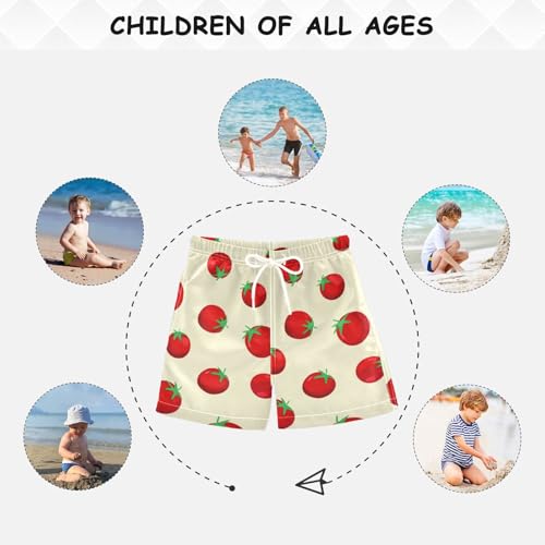 DOMIKING Fruit Vegetable Beige Toddler Boys' Swim Trunks Mesh Lining Swim Shorts for Pool Gym Beach Adjustable Waist 5
