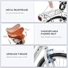 kaiwrxin 26 Inch Beach Cruiser Bike for Ladies, 7-Speed Women Bike for Adults with Basket & Rack, City Bicycle for Commuting, Step Through City Bikes for Woman Adults Ladies (White) #5