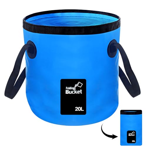MIZORLIE Collapsible Buckets, Camping Water Storage Container 5 Gallon(20L)