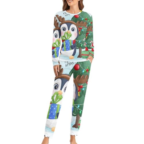 Ensemble pyjama pingouin femme contre le froid nocturne avec pantalon doux