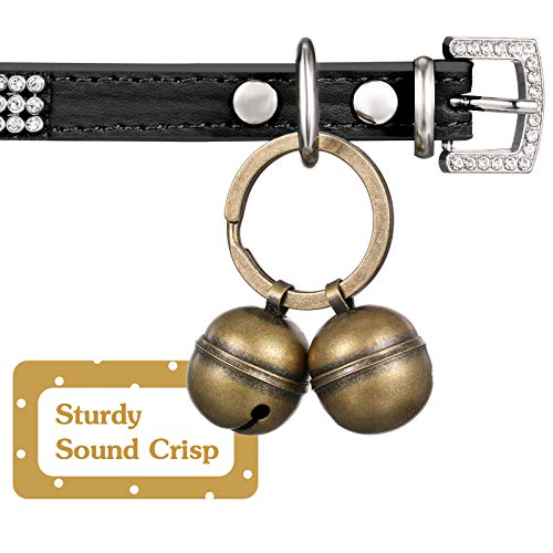 2 Strings In 4 Pieces Cat Dog Collar Bells Brass Bells For Collar Dog Charm Bells Pet Pendant With Key Rings For Collars Necklace (Bronze) #TOP5