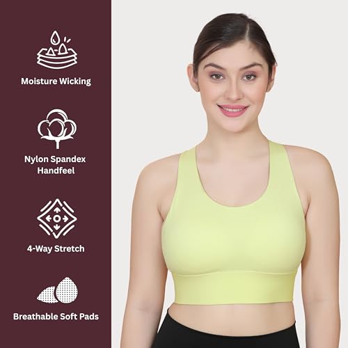 Image of GLAMORAS Women Polyester Spandex Medium Impact Front Zip Sports Bra Longline Fitness Criss Cross Back Crop Tops Tank Gym Yoga Workout, Size: M-2XL