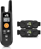 DOG CARE Dog Training Collar- Rechargeable Training Collar with 3 Training Modes and Waterproof Vibration Collar, Large Remote Range, 2 Receivers Dog Training Collar with Remote