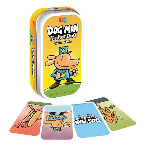 University Games Dog Man Hot Dog Card Game in a Tin , The Fast and Frenzied Collection Game for Kids Featuring Art from the Dog Man Books by Dav Pilkey, for Players Ages 6 and Up