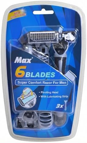Amazon.com: Max Razor Blades 6-Blade Super Comfort Razor for Men ...