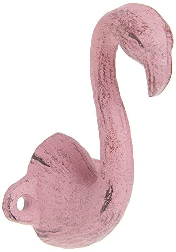 Abbott Collection Cast Iron Flamingo Wall Hook - Antique Pink (3.75" H)