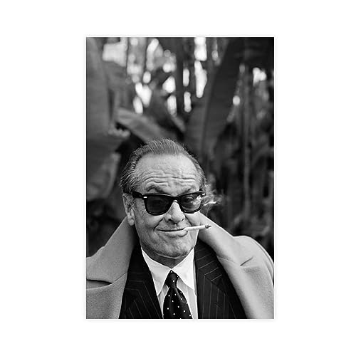 Poster sur toile Jack Nicholson Cigare Décoration murale pour salon, chambre à coucher, sans cadre, 30 x 45 cm