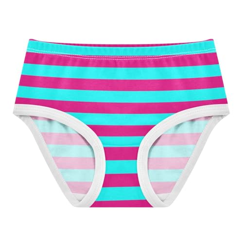 Cyan Dark Pink Stripe Toddler Girls's Underwear 2T