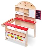 Fördert die kognitiven Fähigkeiten und das Vorstellungsvermögen: Der Kaufladen ist perfekt für das Rollenspiel gemacht und hilft den Kindern ihre Vorstellungskraft, Kreativität sowie die sozialen und praktischen Fähigkeiten zu entwickeln. Auf spielende Art werden so die Kenntnisse über Lebensmittel, Geld, Zeit und Menschen gestärkt.