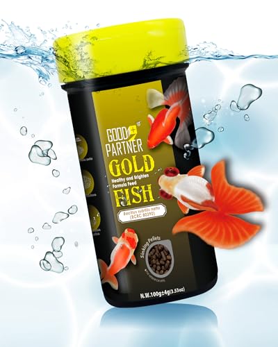 GOOD PARTNER Purify Series for Goldfish Food, Sinking Gold Fish Pellets, All Natural Ingredients, Balanced Composition of Fish Food, Good for Fins Grow and Color Saturation, 3.53 oz (Pack of 1)