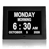 【2021 Newest Version】 Digital Day Clocks 8 Alarms Auto-Dimming Extra Large Day and Date Calendar Dementia Clocks for Seniors Elderly Vision Impaired Memory Loss